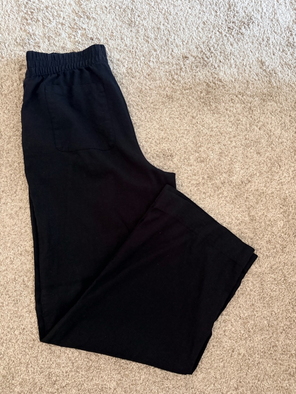 Old Navy High Waisted Linen Blend Wide Leg Pants black size M tall black - Picture 4 of 5